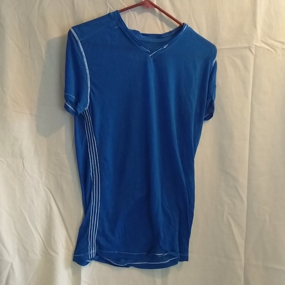 Buckle black thin shirt. Blue